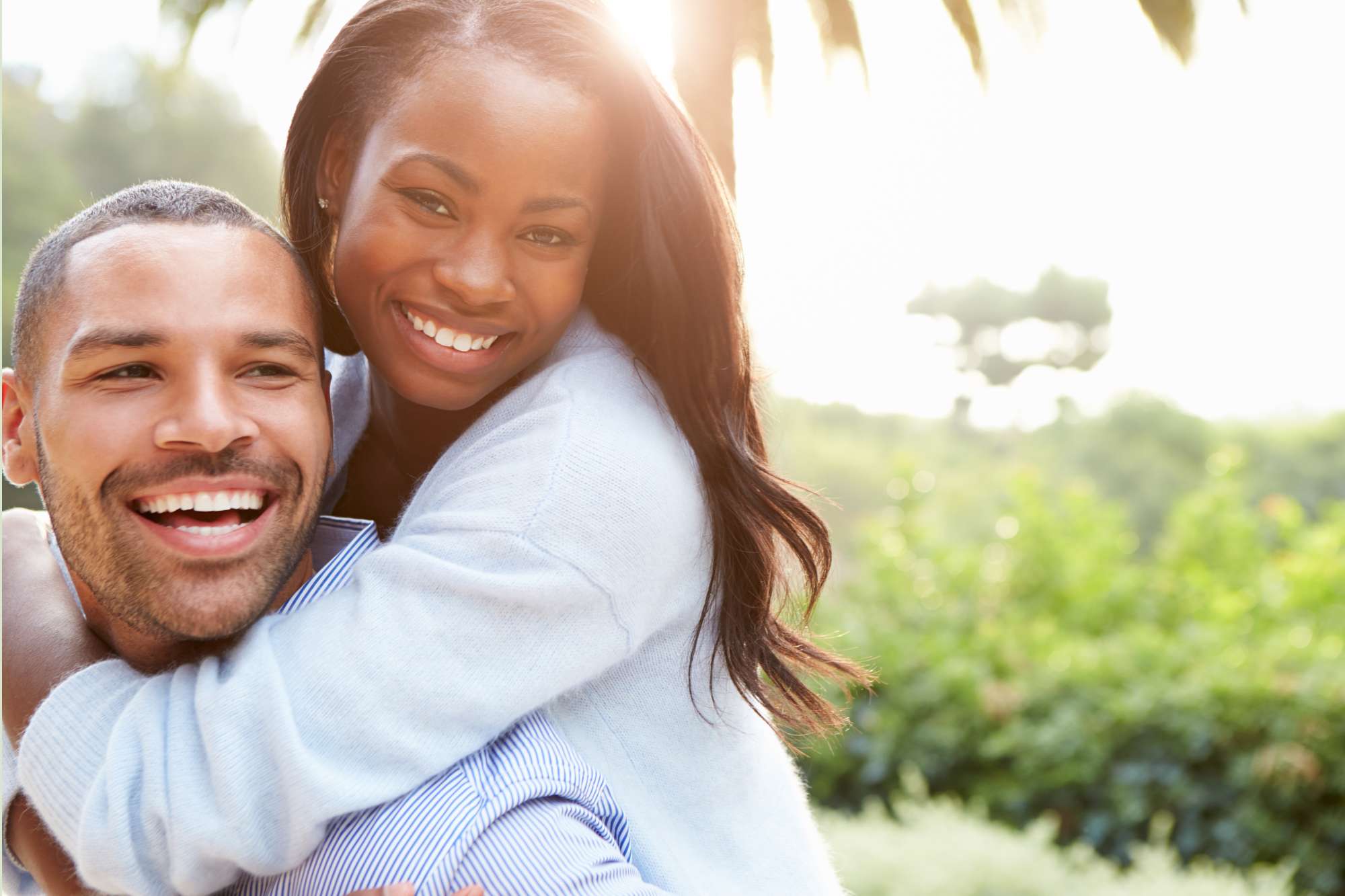 Couple being happy and smiling
